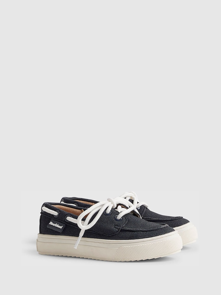 River Island Blue Lace Up Boat Shoes - Image 2 of 5