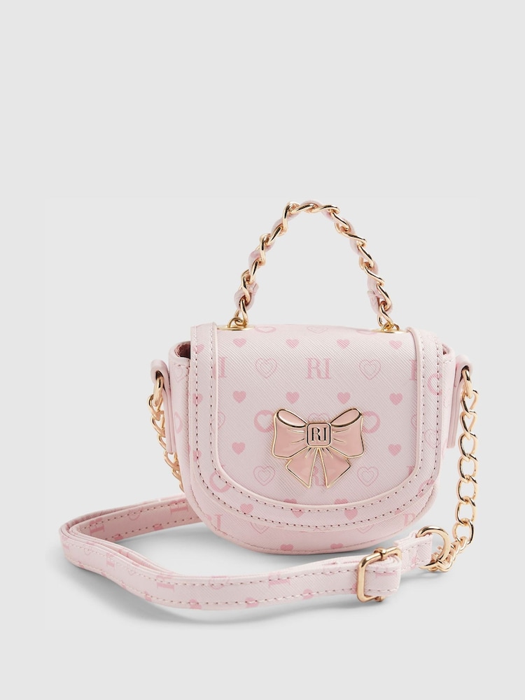 River Island Pink Mini Monogram Cross-Body Bag - Image 1 of 5