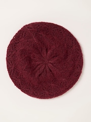 FatFace Burgundy Red Knitted Beret - Image 2 of 3