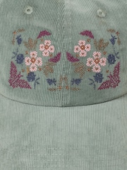 FatFace Green Haze Cord Floral Embroiderd Cap - Image 2 of 3