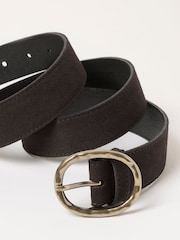 FatFace Chocolate Brown Interest Buckle Suede Belt - Image 2 of 3