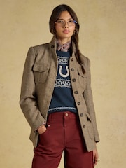 Saddlebury Brown Wool Blend Herringbone Jacket - Image 3 of 13