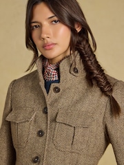 Saddlebury Brown Wool Blend Herringbone Jacket - Image 8 of 13