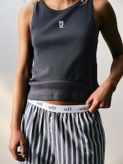 self. Navy Stripe Short Sleeve Pyjamas - Image 4 of 8