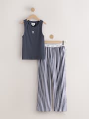 self. Navy Stripe Short Sleeve Pyjamas - Image 6 of 8