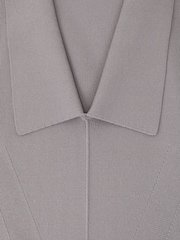 Reiss Grey Vera Collared Rib-Knit Vest - Image 6 of 6