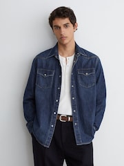 Reiss Mountain Denim Western Regular-Fit Shirt - תמונה 1 מתוך 8