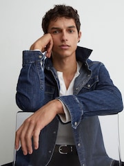 Reiss Mountain Denim Western Regular-Fit Shirt - תמונה 3 מתוך 8
