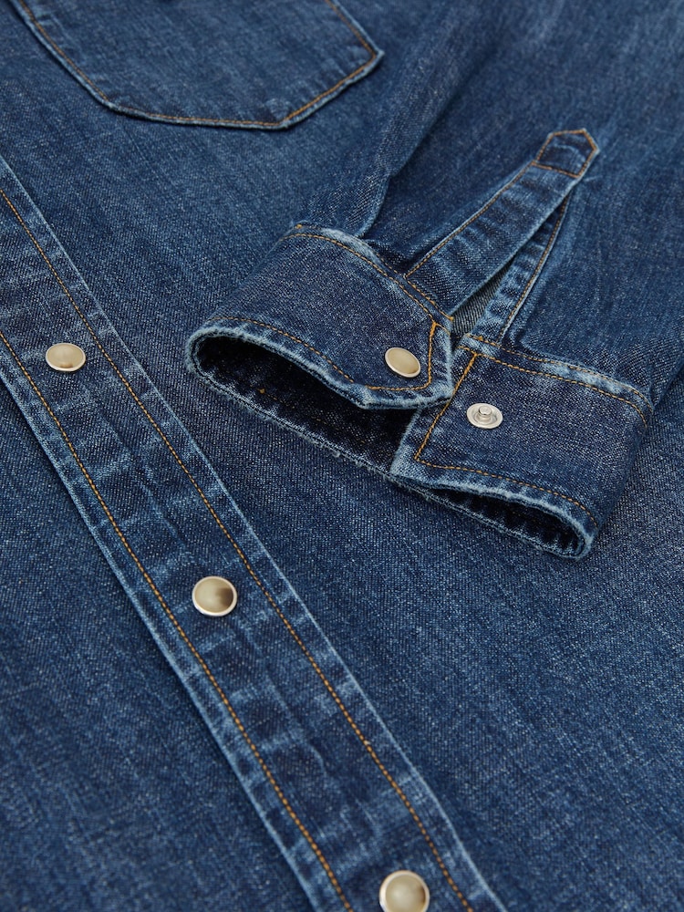 Reiss Mountain Denim Western Regular-Fit Shirt - תמונה 8 מתוך 8