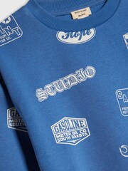 River Island Blue Badge Printed Hoody & Jogger Set - Image 5 of 5