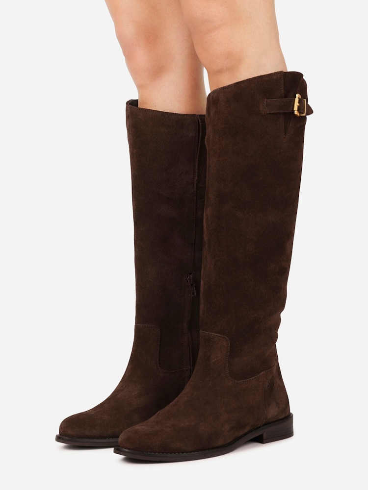 Bronx Brown Felise Suede Riding Knee Boots - Image 2 of 6