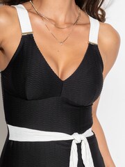 Pour Moi Black Acapulco Belted Tummy Control Swimsuit - Image 2 of 4