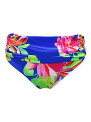 Pour Moi Bright Blue Roll Top Free Spirit Bikini Bottoms - Image 3 of 4