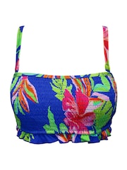 Pour Moi Bright Blue Strapless Free Spirit Bikini Top - Image 3 of 4