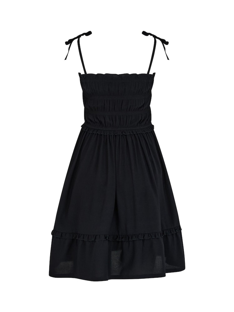 Черный - Пляжное платье без бретелей с присборенным лифом и оборками Pour Moi Mia - Изображение 4 4
