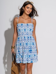 Белый - Пляжное платье без бретелей с присборенным лифом и оборками Pour Moi Mia - Изображение 1 4