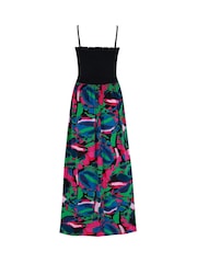 Pour Moi Black Emma Strapless Shirred Bodice Woven Maxi Beach Dress - Image 4 of 4