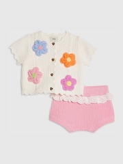 River Island Cream 3D Flower Bloomer Set - Image 1 of 5
