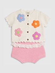 River Island Cream 3D Flower Bloomer Set - Image 3 of 5