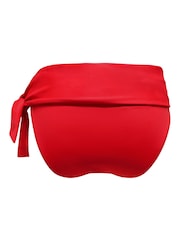 Pour Moi Red Roll Top Ocean Breeze Foldover Tie Bikini Briefs - Image 4 of 4