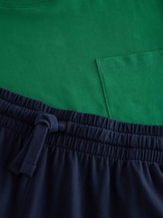 Green/Navy Short Sleeve Jersey Pyjamas Set - Image 8 of 12