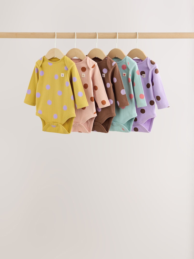 Leuchtende Punkte - Langärmlige Baby-Bodys im 5er-Pack - Bild 1 von 13