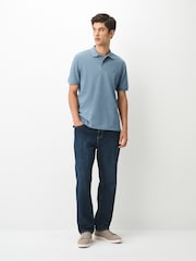 Blue Marl Regular Fit Short Sleeve Pique Polo Shirt - Image 2 of 7