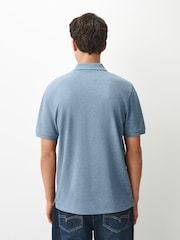 Blue Marl Regular Fit Short Sleeve Pique Polo Shirt - Image 3 of 7
