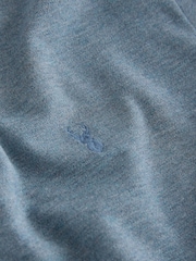 Blue Marl Regular Fit Short Sleeve Pique Polo Shirt - Image 6 of 7