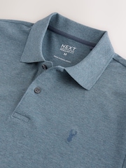 Blue Marl Regular Fit Short Sleeve Pique Polo Shirt - Image 7 of 7