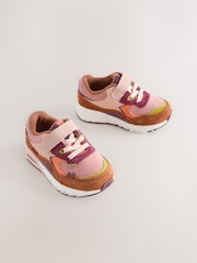 Multi Pink Touch Fastening Elastic Lace Bubble Trainers - Image 1 of 5