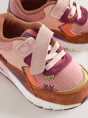 Multi Pink Touch Fastening Elastic Lace Bubble Trainers - Image 3 of 5