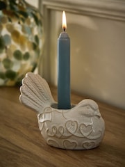Portavelas de cerámica con forma de pájaro y corazón en relieve - Imagen 4 de 6