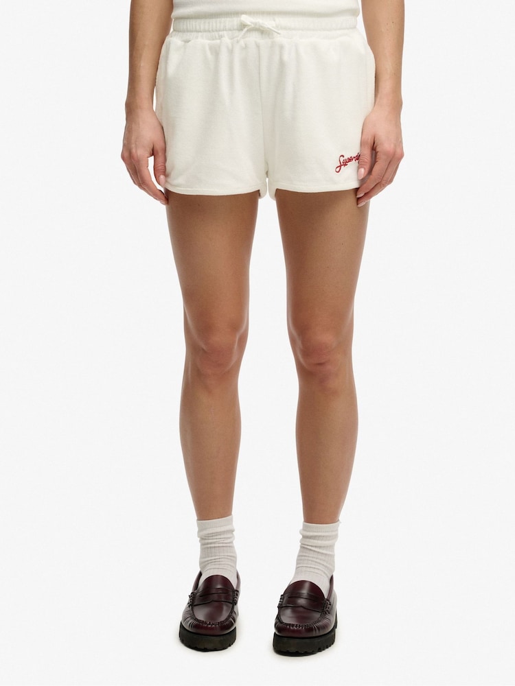Superdry Cream Heritage Terry Shorts - Image 1 of 5 Superdry Cream Heritage Terry Shorts - Image 1 of 5