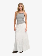 Superdry White Tiered Maxi Skirt - Image 1 of 7