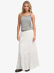 Superdry White Tiered Maxi Skirt - Image 3 of 7