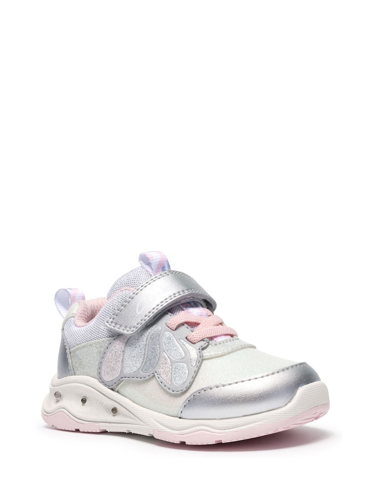 Clarks Metallic Gleam Fly Toddler Trainers - Image 1 of 5