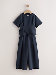Bleumarin - Pleated Wide Leg Set (3-16yrs) - Imaginea 7 din 10