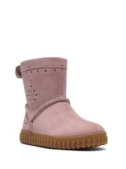 Clarks Pink Cove Spirit Dusty Suede Toddler Boots - Image 3 of 6