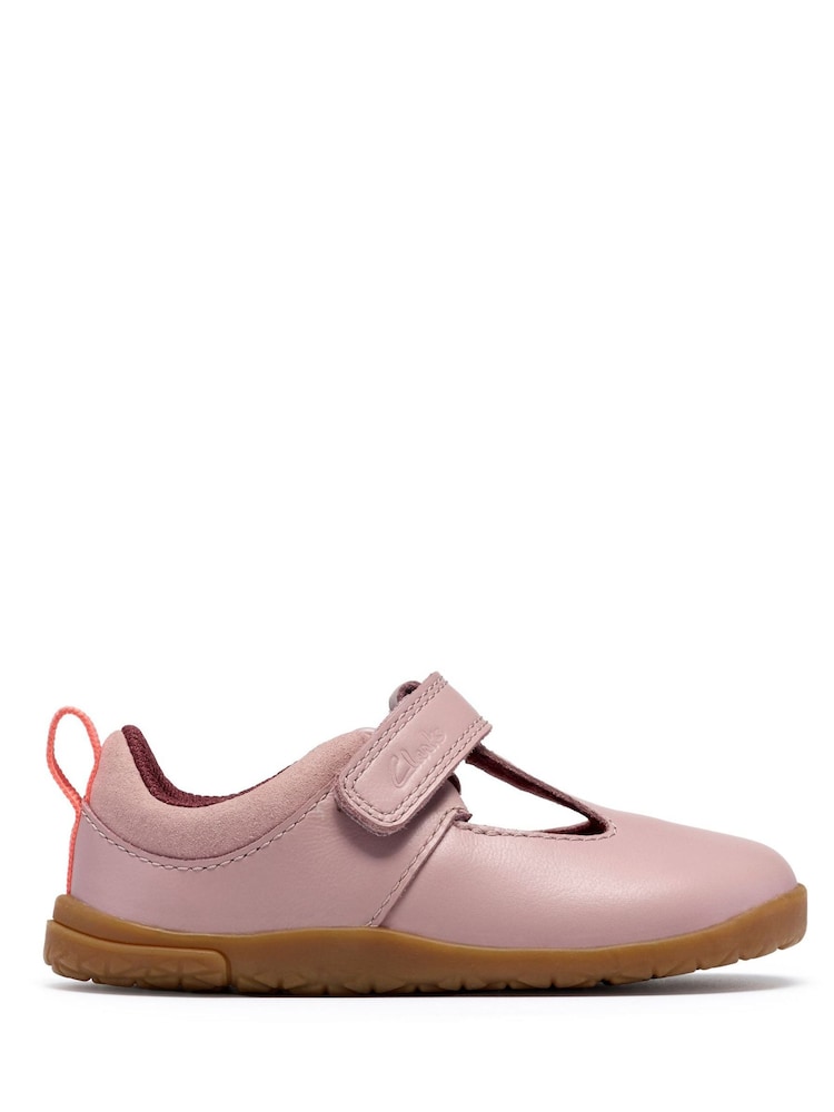 Clarks Pink Harbour Hop Leather Barefoot Toddler Shoes - Image 1 of 6 Clarks Pink Harbour Hop Leather Barefoot Toddler Shoes - Image 1 of 6