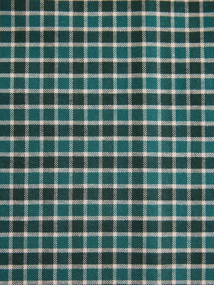Dark Green Stretch Oxford Check Long Sleeve Shirt - Image 6 of 6 Dark Green Stretch Oxford Check Long Sleeve Shirt - Image 6 of 6
