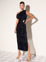 Qara - Friends Like These Manipulated Hardware Velvet Dress - 6şəkildən 1 şəkil