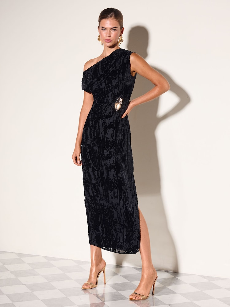 Qara - Friends Like These Manipulated Hardware Velvet Dress - 6şəkildən 1 şəkil Qara - Friends Like These Manipulated Hardware Velvet Dress - 6şəkildən 1 şəkil