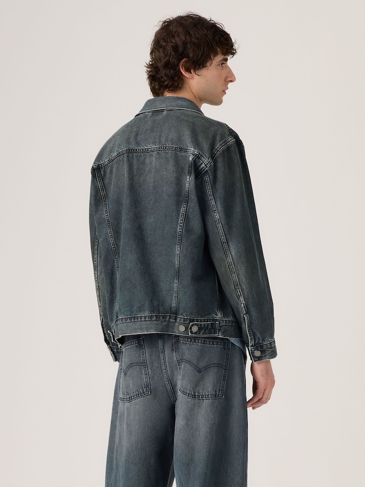 Levi's® Black Relaxed Trucker Jacket - Image 2 of 6 Levi's® Black Relaxed Trucker Jacket - Image 2 of 6