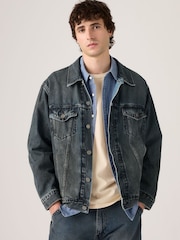 Levi's® Black Relaxed Trucker Jacket - Image 4 of 6