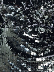 Friends Like These Silver Long Sleeve Sequin Wrap Mini Dress - Image 6 of 6