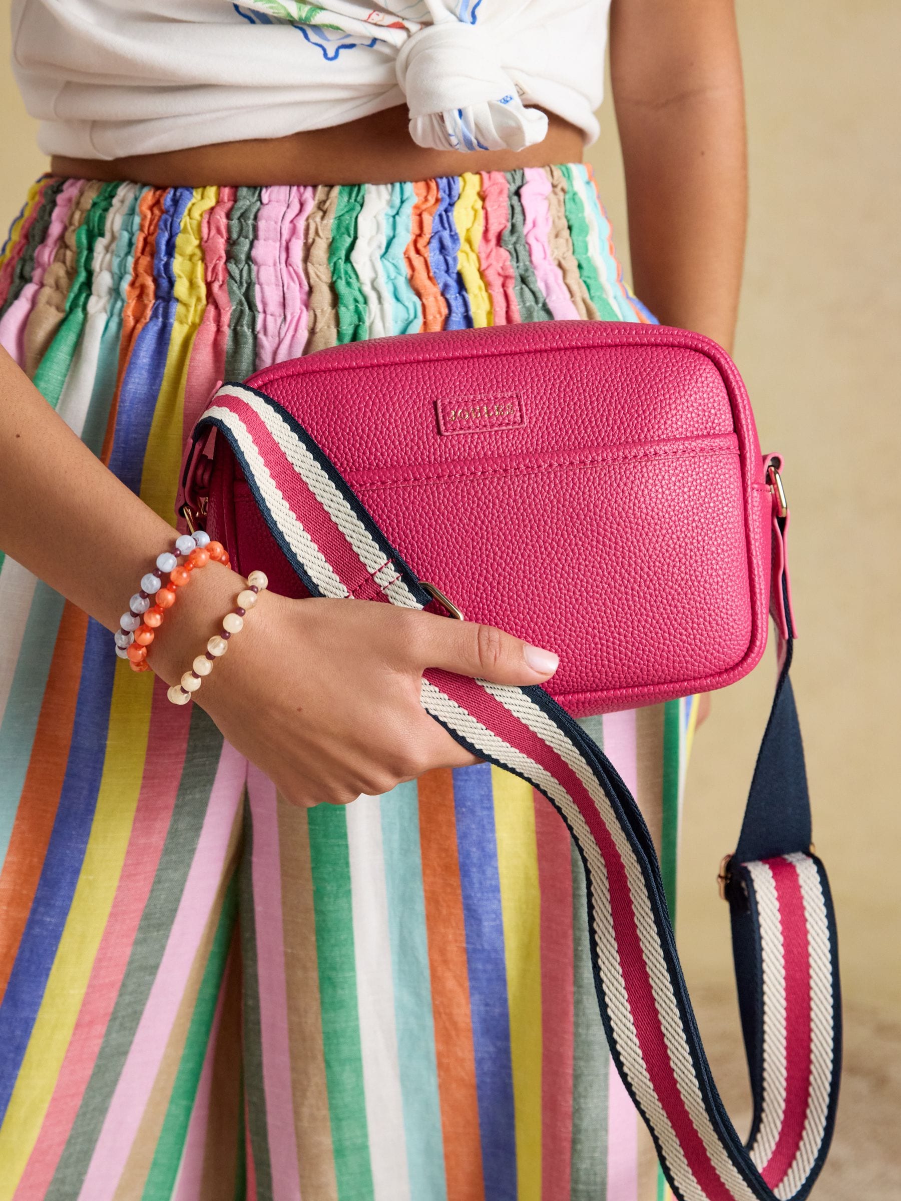 Buy Joules Trent Hot Pink Cross Body Bag with Adjustable Thick