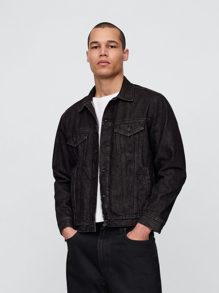 Gap Washed Black Classic Icon Denim Jacket - Image 1 of 4