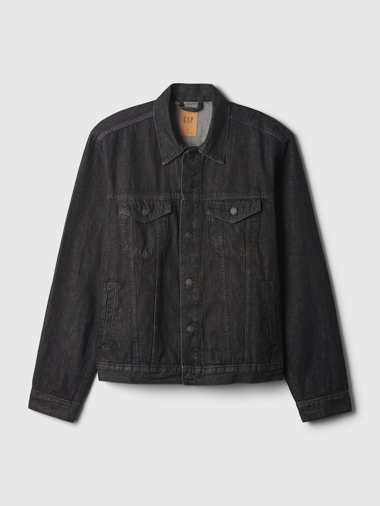 Gap Washed Black Classic Icon Denim Jacket - Image 4 of 4