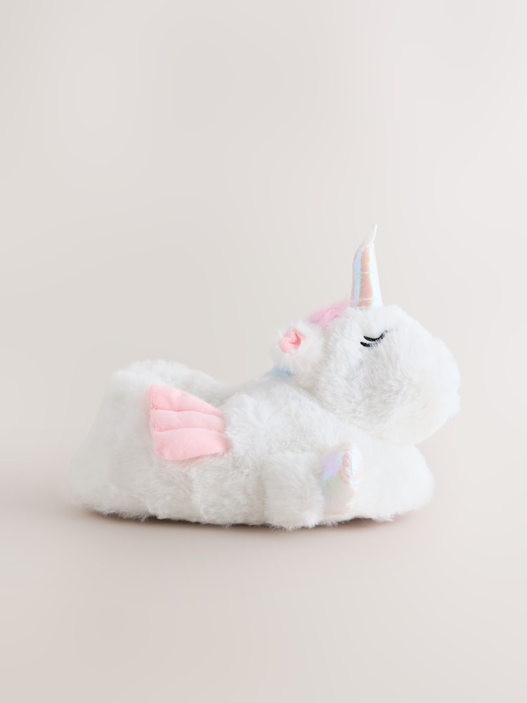 白色獨角獸 - 3D Slippers - 圖片 2/5
